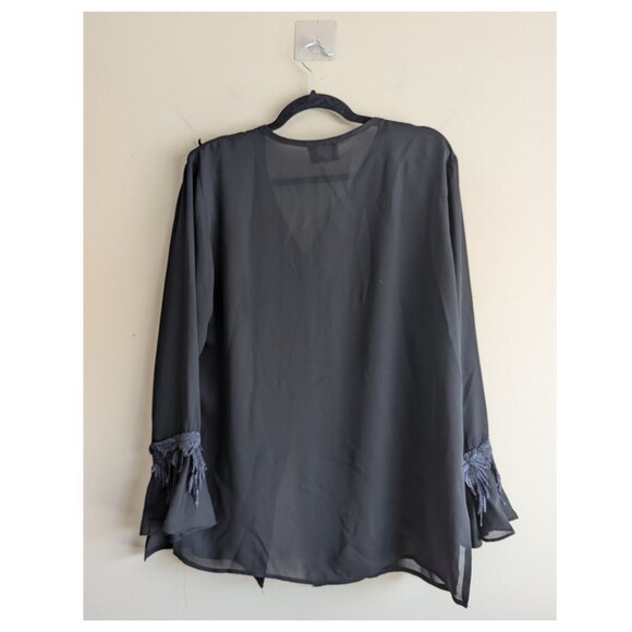 Vintage Black Blouse with Button Detail - Picture 2 of 7